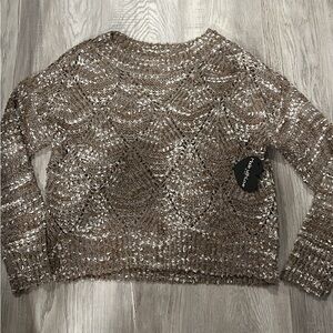 Women’s brand new Brown and White Knit Sweater